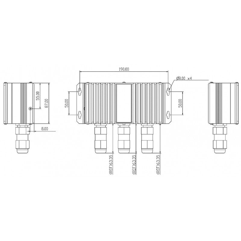 Gigabit PoE splitter fra 95W til 2x 66WforSplitter