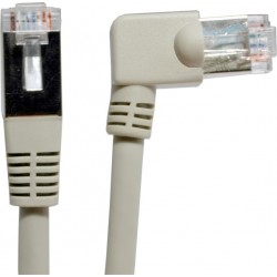 Cat 5 Cat 6 STP network cable with angled connector 90º GRAY UL approved 7 meters