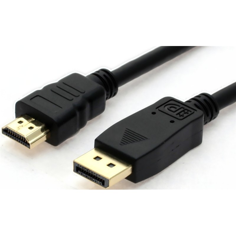 4K DisplayPort to HDMI Cable 2M - Gold-Plated, Locking Design
