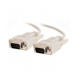 SUB D RS232 seriel tilpasningskabel, DB9 han - DB9 han, AWG28, grå, 0,75m