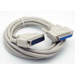 25ft Serial RS232/Parallel Extension Printer Cable, DB25 Male to DB25 Female, AWG28, Grey