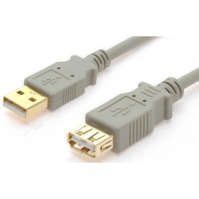 USB 2.0 Cable, 30m Grey AWG28 Male-Female Connector Extension - Ideal for Keyboard & Mouse