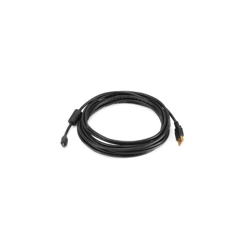 Quality USB 3.0 and USB 2.0 Extension cable with Ferrits, A male - A Female, AWG28, black, 5,0m