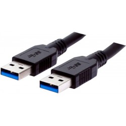 USB 3.0 cable, A male - A male, AWG28, black, 5,0m