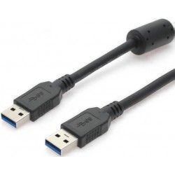 USB 3.0 cable with ferrite, A Male - A male, AWG28, black, 5,0m