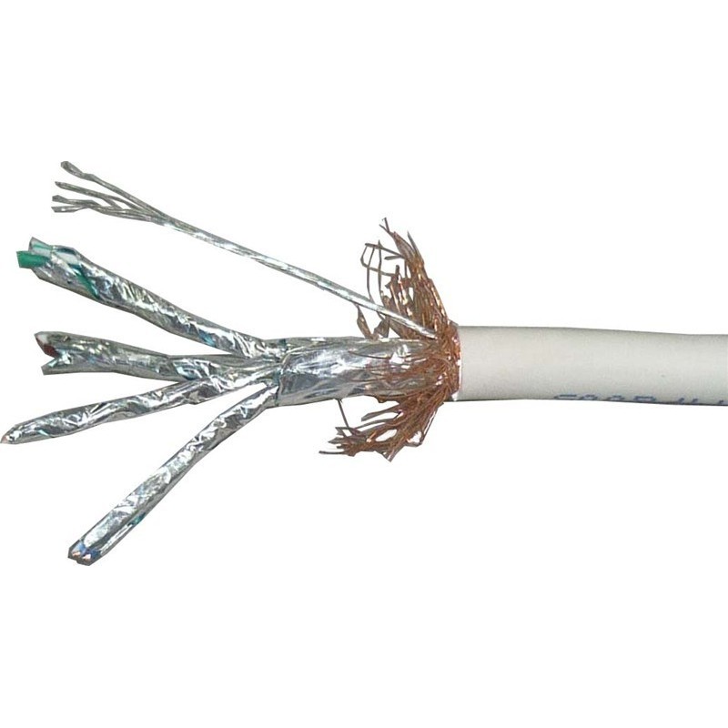 Cat. 7 skærmet netværkkabel RJ45, støjsvagt, AWG24, grå, 0,5m