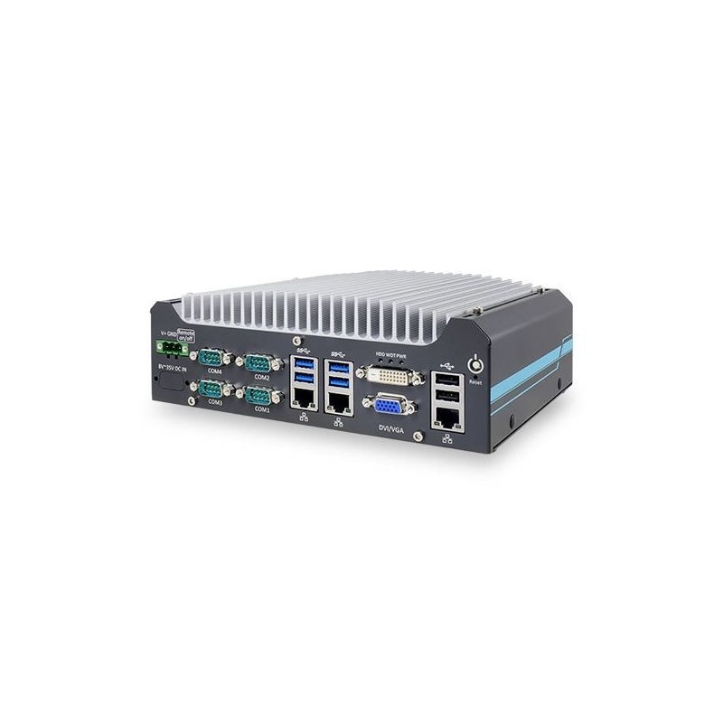 Embedded PC i3 ​​I5 I7 Vifteløs, industrielle innebygd boks-PC med RS232, USB, DIN montert 12VDC 24VDC