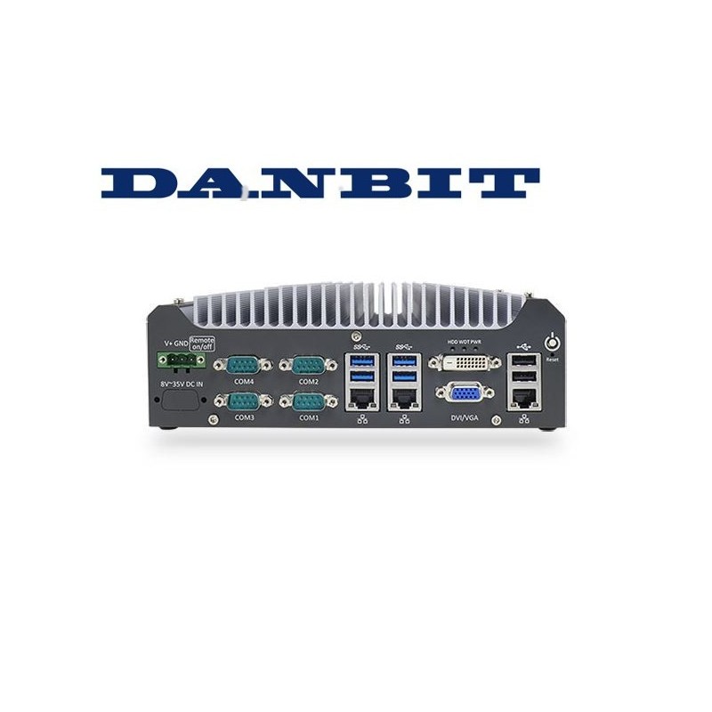 Embedded PC i3 ​​I5 I7 Fanless, Industrial Embedded box PC with RS232, USB, DIN mounted 12vdc 24vdc