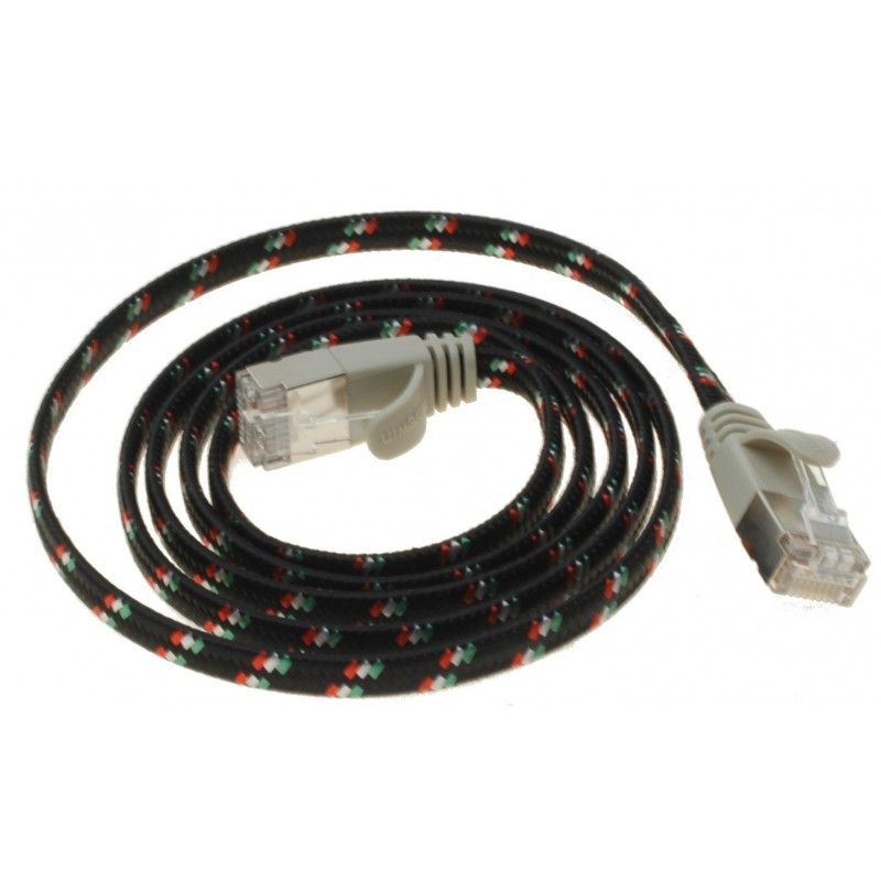 Cat. 6 ultra slim touch network flat cable, PoE, RJ45, STP for Gigabit networks