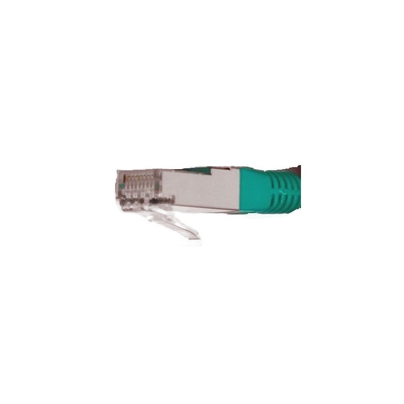 Network cable, screened and crossed, 1.5 m, green, DANBIT