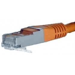Network cable, screened and crossed, 1.5 m, orange, DANBIT